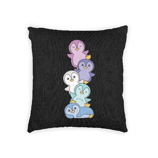 Spectrassexual Flag Pride Lgbtq Cute Penguin Woven Pillows