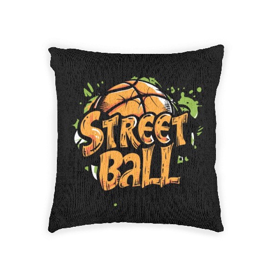 design a illustration street basketball Woven Pillows