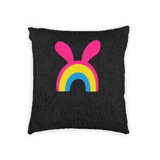 dont worry be hoppy.happy spring. EASTER Stickers Woven Pillows