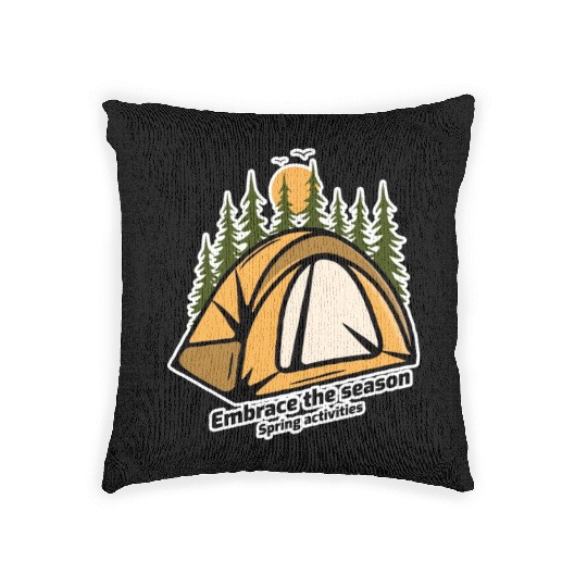 Embrace the season spring activities Woven Pillows