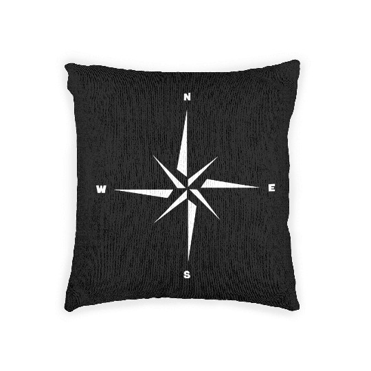Nautical star. Compass rose, cardinal directions Woven Pillows