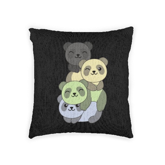 Cassgender Flag Pride Lgbtq Cute Panda Woven Pillows