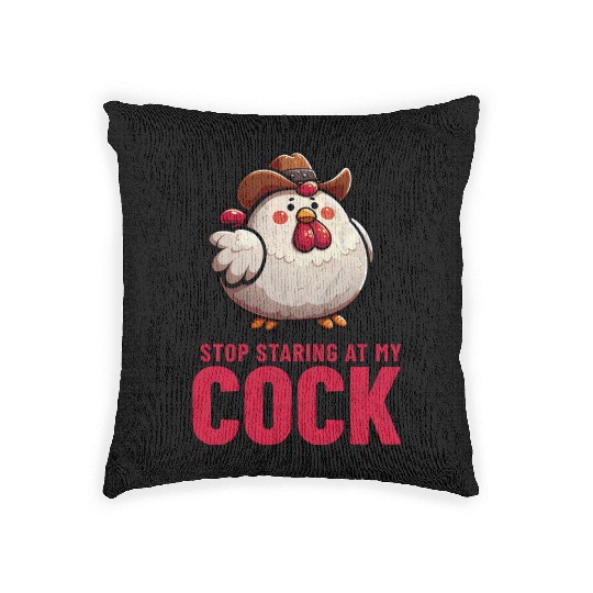Stop Staring At My Cock Woven Pillows