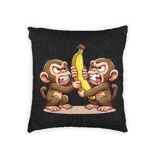 Monkey Banana Brawl Woven Pillows