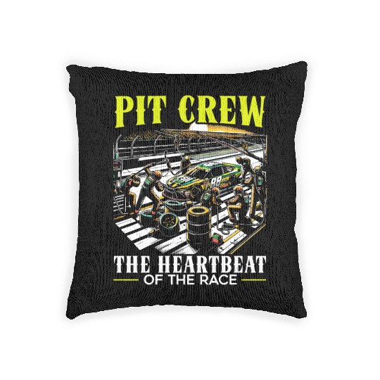 Pit Crew Race Car Racing Race Track Motorsport Woven Pillows