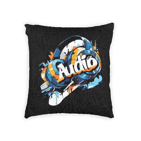 Audio Graffiti Music Lover DJ Hip Hop Culture Woven Pillows