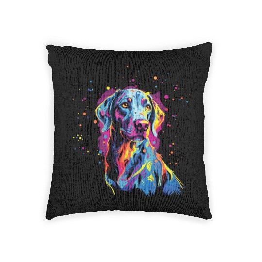 Watercolor Colorful Louisiana Catahoula Woven Pillows