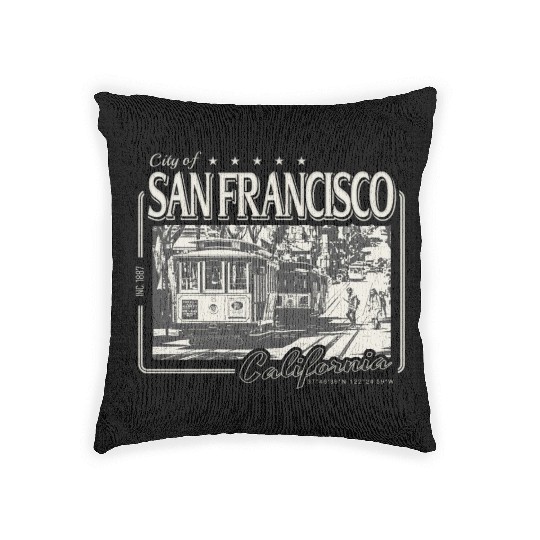 SAN FRANCISCO CALIFORNIA POWELL STREET Woven Pillows
