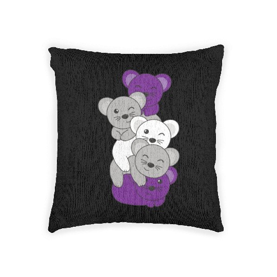 Graysexual Flag Pride Lgbtq Cute Mouse Woven Pillows