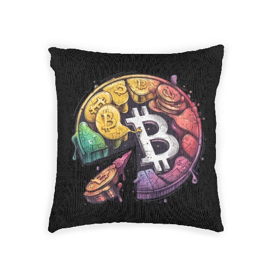 Pi day 3.14 Math Crypto Bitcoin Change The Cookie Woven Pillows