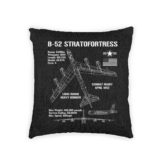 B-52 Stratofortress Specs Military Aircraft B52 Woven Pillows