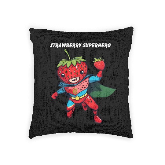 Strawberry Superhero Woven Pillows