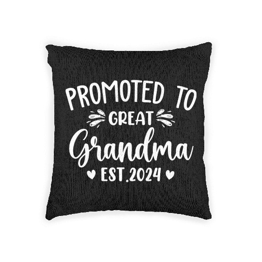 Promoted to Great Grandma 2024 Soon to Be Great Woven Pillows