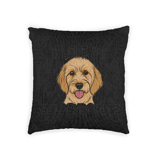 I love My Goldendoodle Dog Woven Pillows