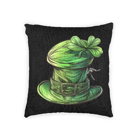 St Patrick Irish Green Hat Woven Pillows