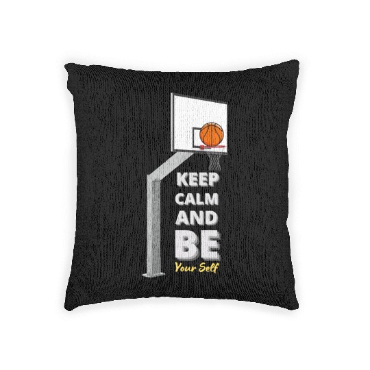 Basketball Zen Woven Pillows Keep Calm and Be Yourself
