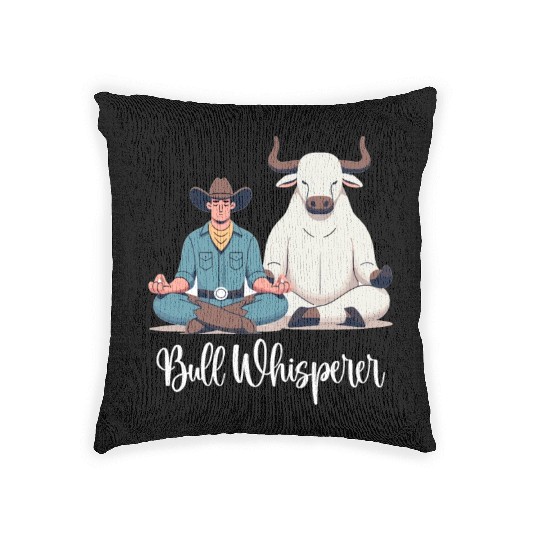 Rodeo Bull Riding Livestock Show Farmer Cattle Woven Pillows