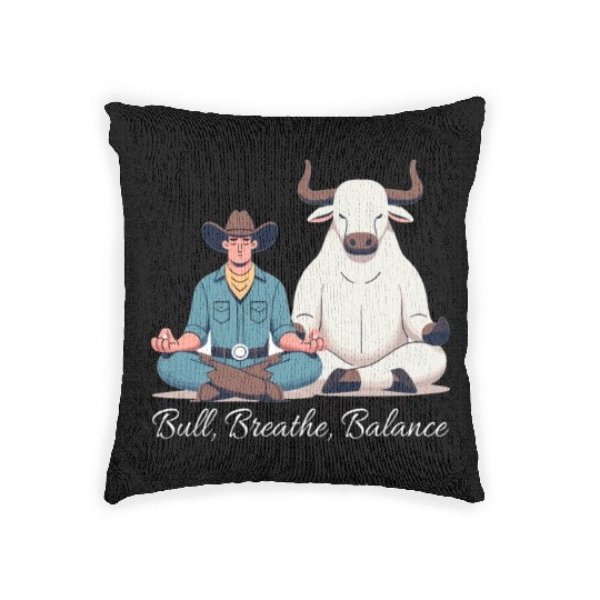 Rodeo Bull Riding Livestock Show Farmer Cattle Woven Pillows