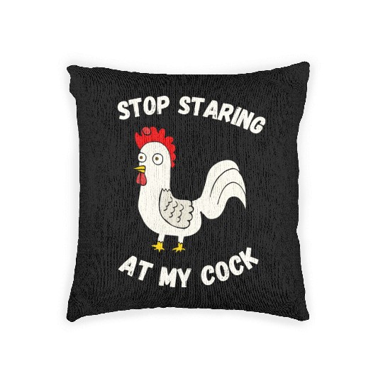 Stop Staring At My Cock Woven Pillows