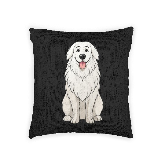 Serene Great Pyrenees Mom - Funny Art Print Woven Pillows