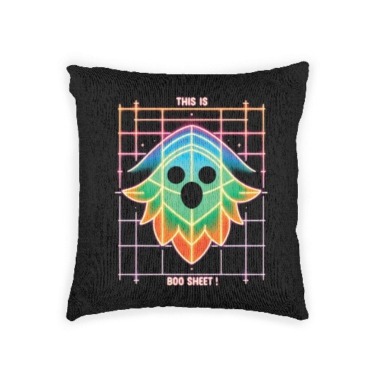THIS IS BOO SHEET!, neon colors Woven Pillows