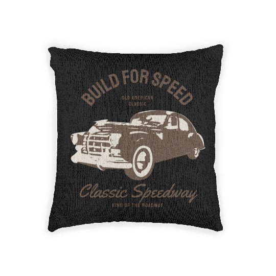 Build for speed, classic speedway Woven Pillows