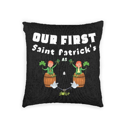 Husband Wife ,Our First St Patrick's Day As Mr&Mrs Woven Pillows