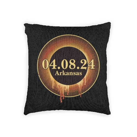 Total Solar Eclipse Path of Totality Arkansas Woven Pillows