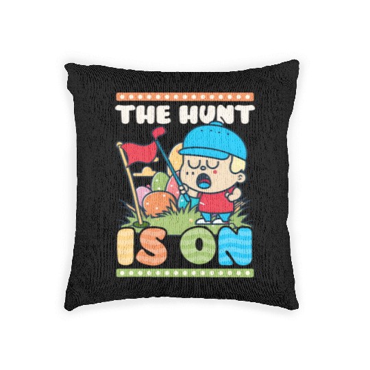 Golf Easter Hunt Is On Woven Pillows