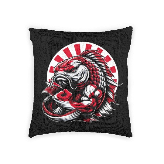 Koi fish Japan national flag carp Woven Pillows
