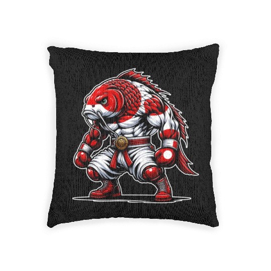 Koi fish national flag of Japan Woven Pillows