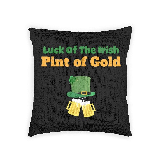 luck of the irish pint of gold Woven Pillows