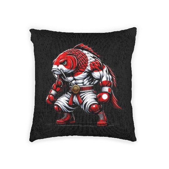Koi fish national flag of Japan Woven Pillows