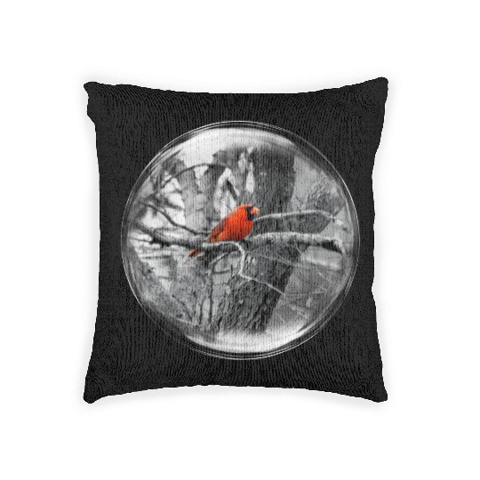 Life in a Bubble Collection -Contrasting Cardinal Woven Pillows