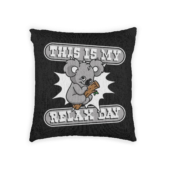 This Is My Relax Day Koalabear Eucalyptus Lover Woven Pillows