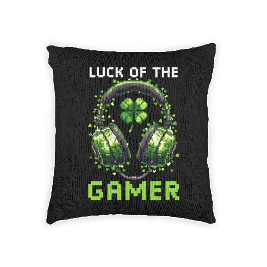 St. Patricks Day Gaming Luck of the Gamer Woven Pillows