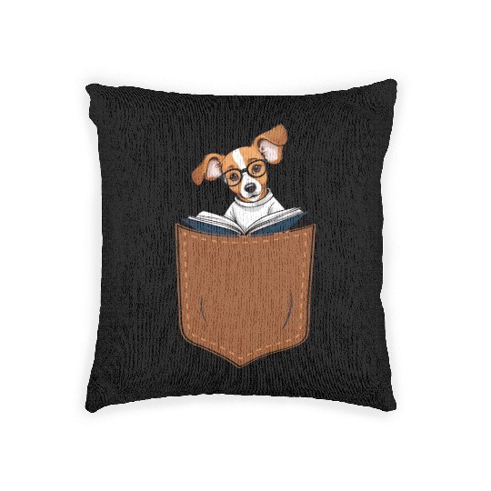 Puppy Dog Clothing, Cute Pug In Pocket Woven Pillows
