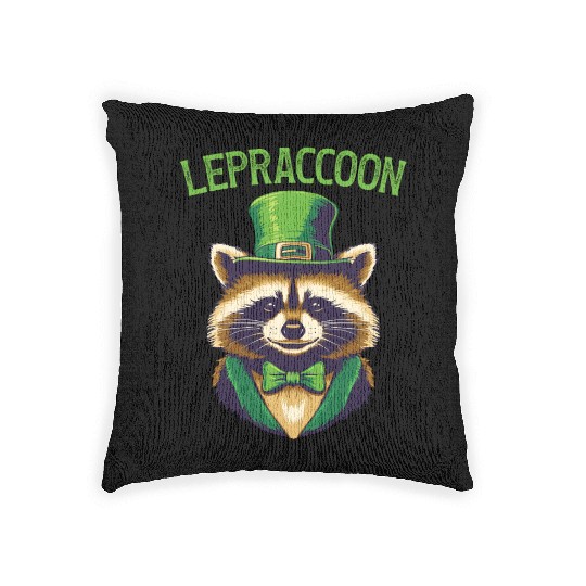 Lepraccoon Raccoon Kobold Irish Woven Pillows