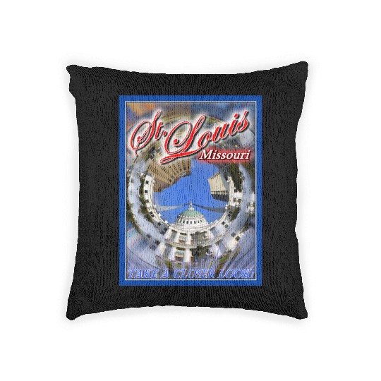 Historic Downtown St. Louis Arch & Courthouse Woven Pillows