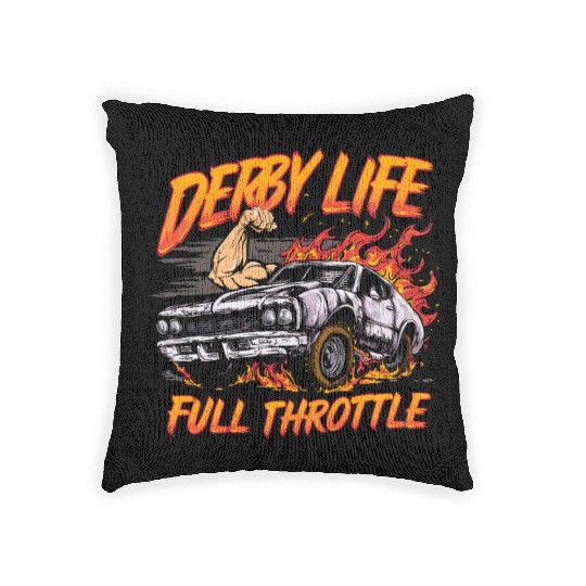 Demo Derby Demolition Derby Demolition Derby Lover Woven Pillows