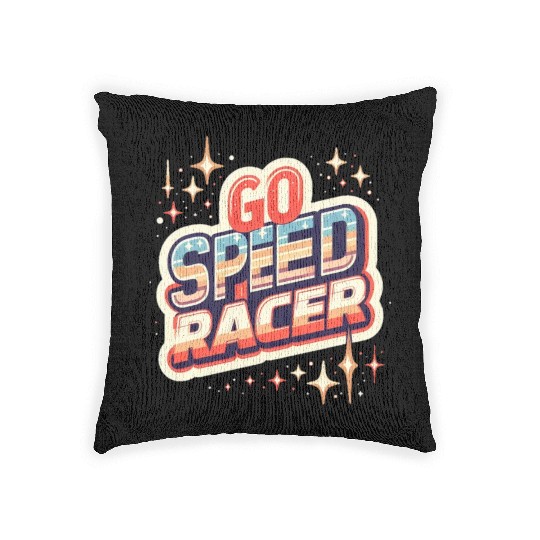 Go speed racer Woven Pillows