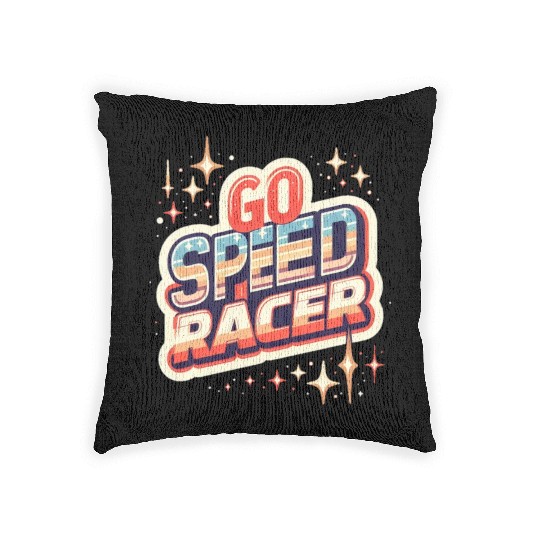 Go speed racer Woven Pillows