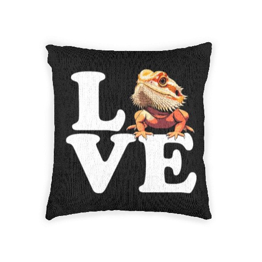 I love bearded dragon, reptile bearded Woven Pillows