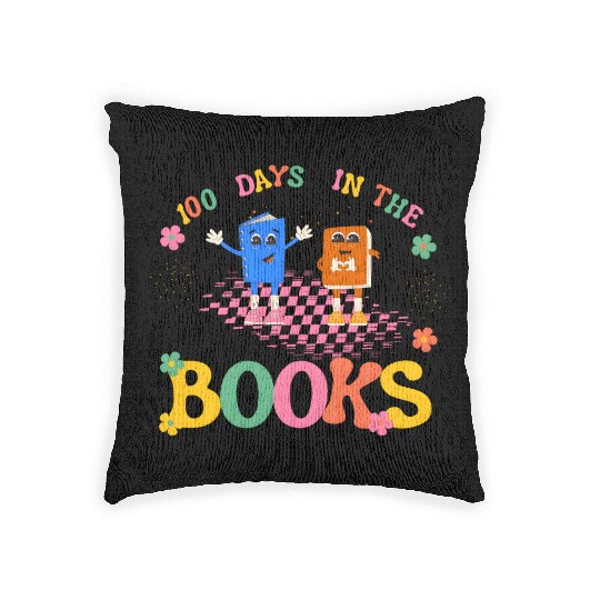 100 Days in the Books Reading Teacher Woven Pillows