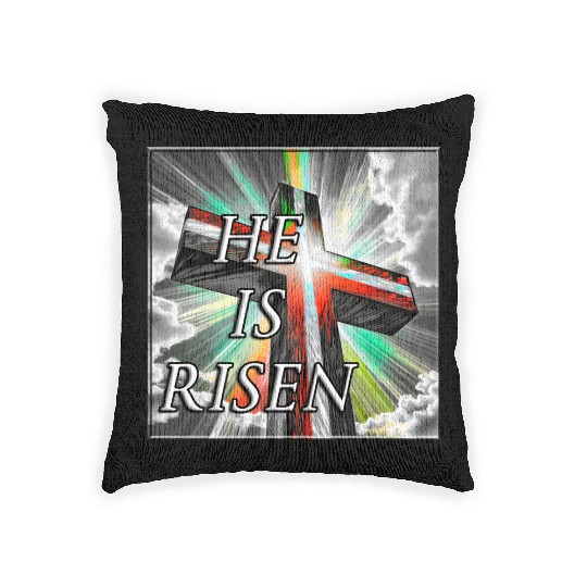Cross, He is Risen - 1 Woven Pillows