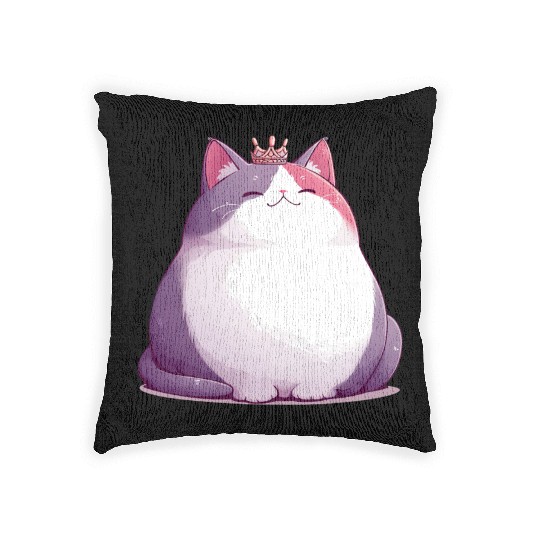 Chunky Kawaii Cat Queen Woven Pillows