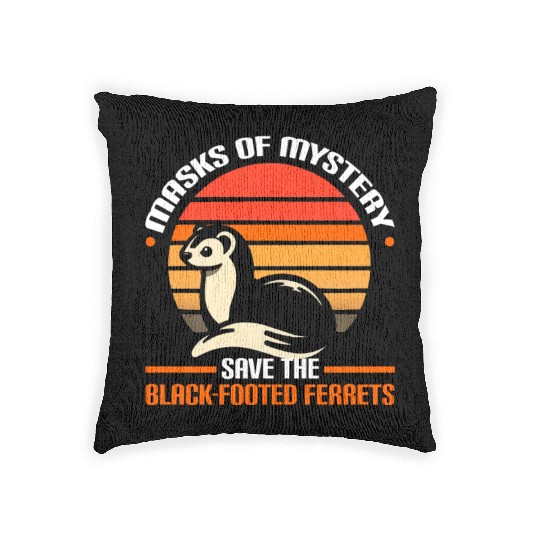 Endangered Species Black Footed Ferret Animal Woven Pillows