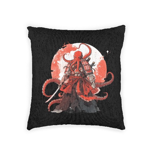 Samurai Katana Sword anime Octopus manga Warrior Woven Pillows