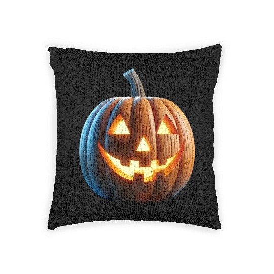 Jack o Lantern Pumpkin Woven Pillows