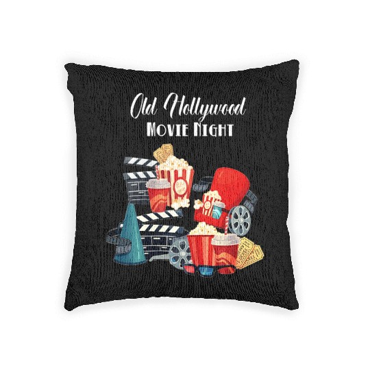 Popcorn Vintage Movie Night Woven Pillows